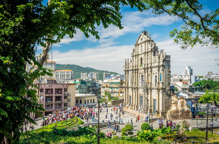 the ruins of St. Paul's Cathedral in Macau