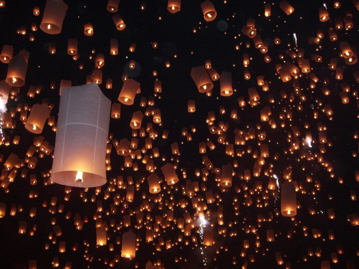 Chinese floating sky lanterns