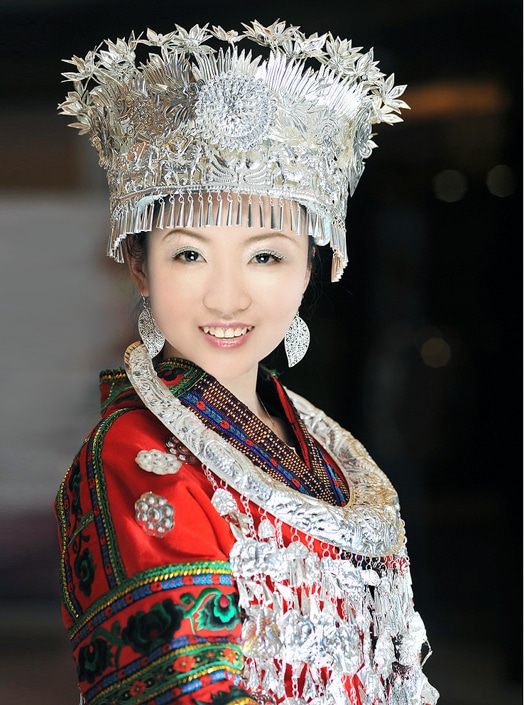 a Chinese woman with white skin