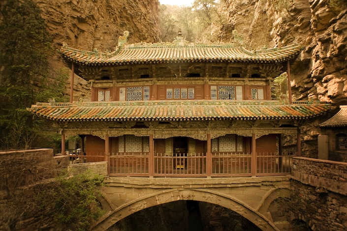 an ancient Chinese village temple