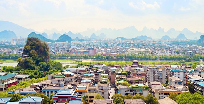 historical color photo of Guilin