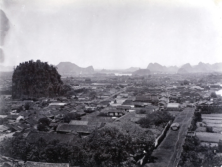 black and white photograph of old Guilin 