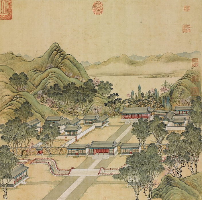 an ancient Chinese painting of the Summer Palace
