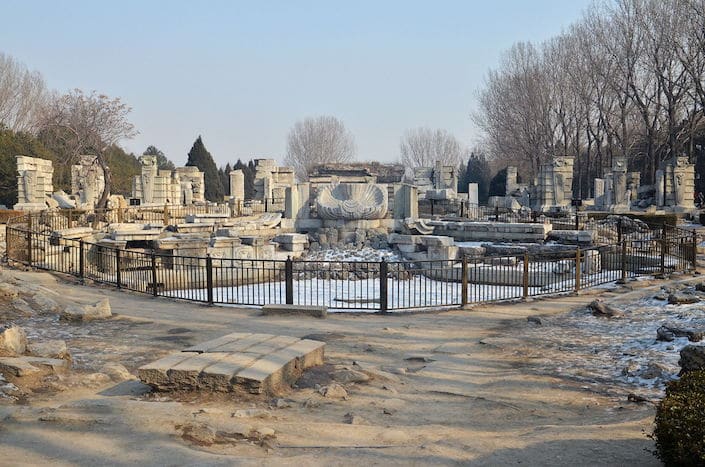 a photo of the ruins of the old Summer Palace in Beijing