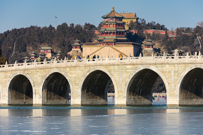 the Seventeen-Arch Bridge in the Summer Palace, Beijing