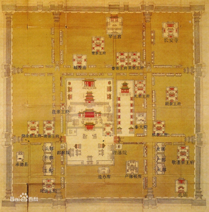 a map of Mukden Palace, a recommended destination among Shenyang tour guides
