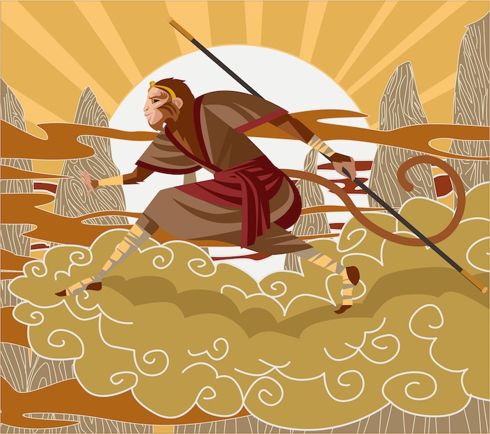 cartoon depiction of the monkey king